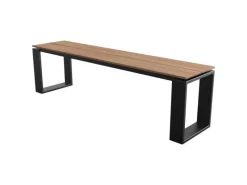 ebuy24 Martin Gartenbank Schwarz und Teak Dekor* Outlet
