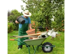 ECD Germany Streuwagen|4Er Set Schubkarrenrad PU Vollgummi mit Achse 4,80-4,00-8 390mm