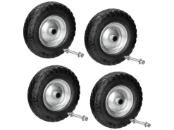 4Er Set Schubkarrenrad PU mit Blockprofil Achse 4,80-4,00-8 390 mm*ECD Germany