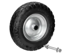 4Er Set Schubkarrenrad PU mit Blockprofil Achse 4,80-4,00-8 390 mm*ECD Germany