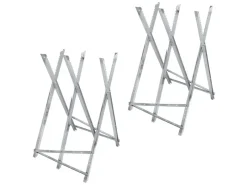 ECD Germany Gartenhandgeräte|2Er Set Sägebock für Kettensäge 3-Fach Metall bis 150 kg Klappbar