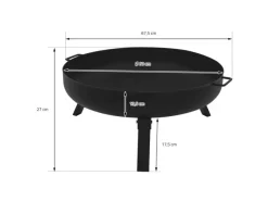 Feuerschale 60x27 cm mit 3 Klappbaren Füßen für den Garten aus Stahl*ECD Germany Sale