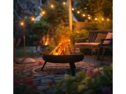 Feuerschale 60x27 cm mit 3 Klappbaren Füßen für den Garten aus Stahl*ECD Germany Sale