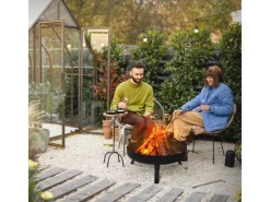 Feuerschale 60x27 cm mit 3 Klappbaren Füßen für den Garten aus Stahl*ECD Germany Sale