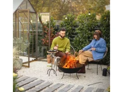 Feuerschale 50x24 cm aus Stahl mit 3 Füße Feuerstelle für den Garten*ECD Germany Outlet