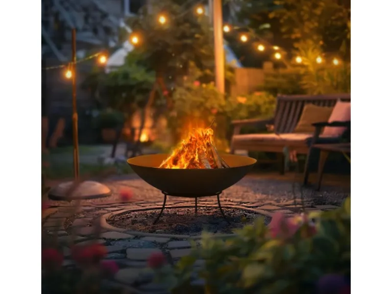 ECD Germany Gartenkamine|Feuerschalen|Feuerschale 55x24 cm aus Stahl mit 3 Füße Feuerstelle für den Garten