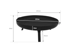 ECD Germany Feuerschalen|Feuerschale 80x29 cm mit 3 Klappbaren Füßen für den Garten aus Stahl
