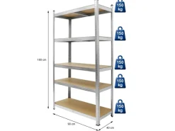 Regalsystem Set 2 Lagerregale 180x90x40 cm mit Eckregal 180x70x40cm*ECD Germany Sale
