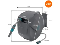 ECD Germany Gartenschlauchwagen|Schlauchaufroller 20m Grau 180 Grad Schwenkbar Automatik