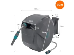 Schlauchaufroller 30m Grau 180 Grad Schwenkbar Automatik*ECD Germany Outlet