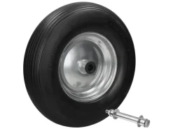 Schubkarrenrad PU Vollgummi mit Achse 4,80-4,00-8 390 mm Schwarz*ECD Germany Discount