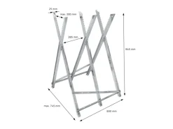 ECD Germany Gartenhandgeräte|Sägebock für Kettensäge 3-Fach Metall bis 150kg Klappbar Verstellbar