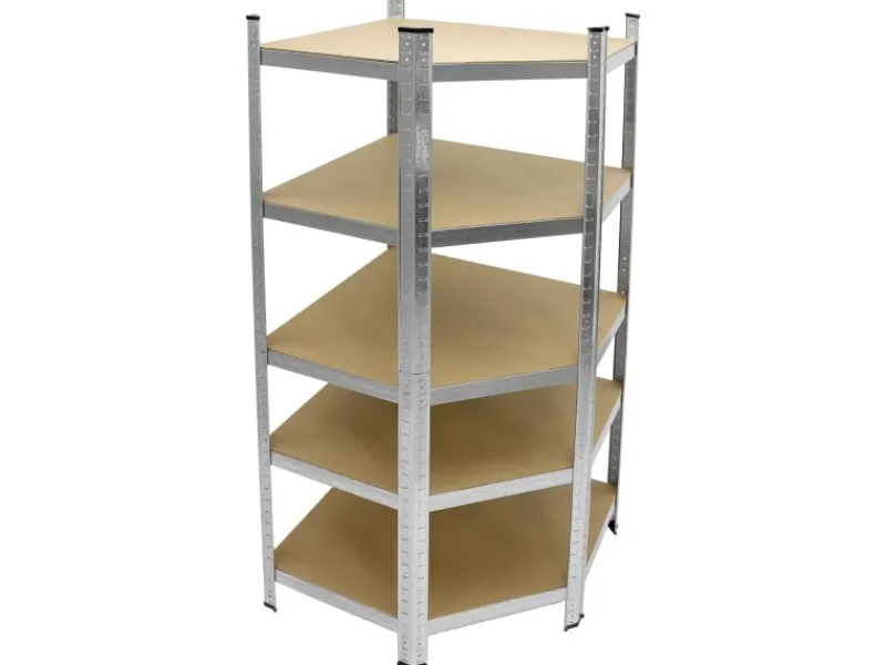 ECD Germany Weitere Ordnungssysteme Für Den Garten|Werkstattregal Eckregal 180x70x40 cm bis 750 kg 5 MDF-Platten Eck