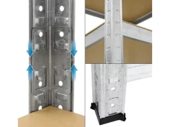 ECD Germany Weitere Ordnungssysteme Für Den Garten|Werkstattregal Eckregal 180x70x40 cm bis 750 kg 5 MDF-Platten Eck