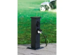 Gareten Steckdosensäule Park 4 Schwarz 40 cm x 11 cm*Eglo Online
