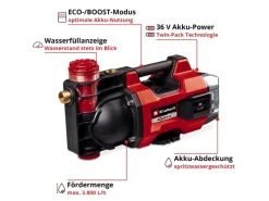 Einhell Brunnenpumpe|Wasserpumpe|Akku-Gartenpumpe Aquinna 36/38 F LED