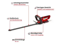 Einhell Heckenscheren|Akku-Heckenschere GC-CH 1855/1 Li Kit 1 x 2,5 Ah Rot-Schwarz