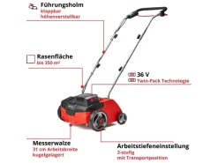 Einhell Vertikutierer|Rasenlüfter|Akku-Vertikutierer GC-SC 36/31 Li-Solo Power X-Change