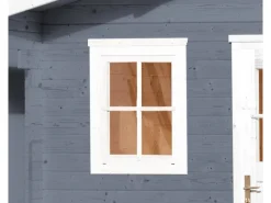Einzelfenster Weiß 69 x 79 cm für Gartenhaus mit Wandstärke 21/28 mm*Weka Discount