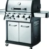 Gasgrill Bellevue 5 Brenner mit Seiten- und Infrarotbrenner Silber*EL Fuego Discount