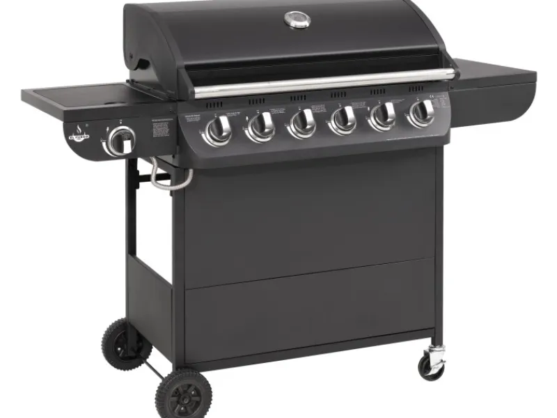 Gasgrill Columbus 6 Brenner mit Seitenbrenner Schwarz*EL Fuego Discount