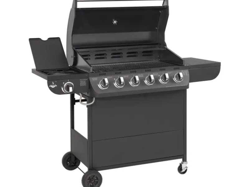 Gasgrill Columbus 6 Brenner mit Seitenbrenner Schwarz*EL Fuego Discount