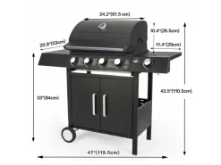 EL Fuego Gasgrills|Gasgrill San Angelo 4+1 Brenner ca. 119,5 x 110,5 x 53 cm