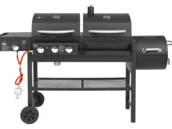 EL Fuego Smoker|Kombigrills|Gas-Kohle-Kombigrill 3in1 Sierra 3 Brenner und Seitenbrenner Schwarz