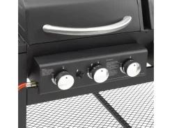 EL Fuego Smoker|Kombigrills|Gas-Kohle-Kombigrill 3in1 Sierra 3 Brenner und Seitenbrenner Schwarz