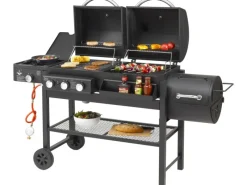 EL Fuego Smoker|Kombigrills|Gas-Kohle-Kombigrill 3in1 Sierra 3 Brenner und Seitenbrenner Schwarz