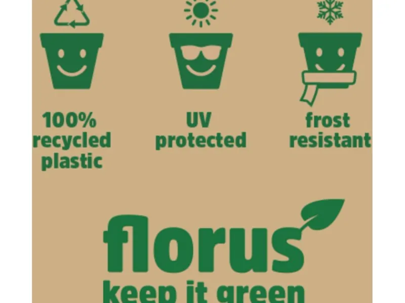 Geländertopf Vibia Campana Flower Twin 21 cm x 38 cm x 26,5 cm Pistaziengrü*Elho Clearance