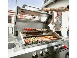 Enders Gasgrills|Gasgrill Kanasas II Pro 4 SIK Profi Turbo 4 Brenner & Seitenkocher Silber