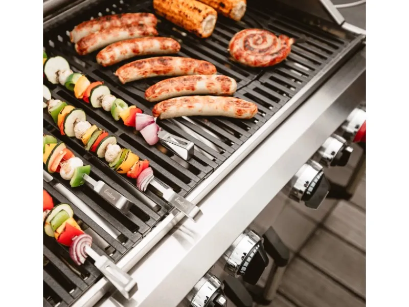 Enders Gasgrills|Gasgrill Kanasas II Pro 4 SIK Profi Turbo 4 Brenner & Seitenkocher Silber