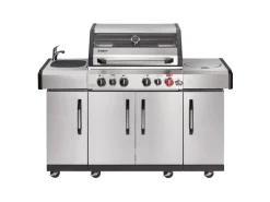 Enders Gasgrills|Gasgrill Kanasas II Pro 4 SIK Profi Turbo 4 Brenner & Seitenkocher Silber