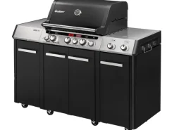 Enders Gasgrills|Gasgrill Uniq Pro 3 IK Kitchen Cruster 120 cm x 147 cm Schwarz-Edelstahl