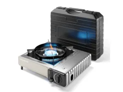 EVOCAMP Campingzubehör|Camping Gaskocher 1-Flammig 2,2 kW mit Piezozündung für 227g Kartuschen