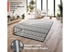 Outdoor-Teppich 250 x 400 cm Wetterfest Picknickdecke Kunststofffasern*EVOCAMP Best