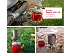 EVOCAMP Campingzubehör|Propan Butan 12 Stück Gaskartusche 450g Schraubkartusche Eurogewinde Sicherheitsverschluss für Campingkocher