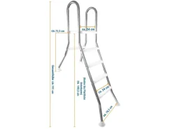 Evolution Poolleiter für Teilversenkte Becken mit Plattform 1+4 Stufen V2A* New