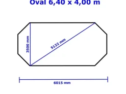 Pool Abdeckung|Evolution Solarplane Light Blue 400 µm GeoBubble 601x350cm Achteck für Holzpools