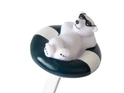 Pooltechnik|Evolution Thermometer Eisbär auf Schwimmring mit Schnur Temperatur Messung °C & °F Pool