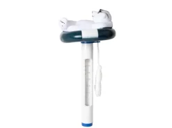 Pooltechnik|Evolution Thermometer Eisbär auf Schwimmring mit Schnur Temperatur Messung °C & °F Pool