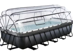 Exit Toys Pool Abdeckung|Aufstellpools|Exit Black Leather Pool Schwarz 540x250x100 cm Sandfilterp., Abdeckung, Wärmep.