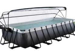 Exit Toys Pool Abdeckung|Aufstellpools|Exit Black Leather Pool Schwarz 540x250x100 cm Sandfilterp., Abdeckung, Wärmep.