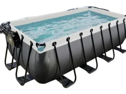 Exit Toys Pool Abdeckung|Exit Black Leather Pool Schwarz 400x200x122 cm Sandfilterp., Abdeckung, Wärmep.