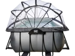 Exit Toys Pool Abdeckung|Exit Black Leather Pool Schwarz 400x200x122 cm Sandfilterp., Abdeckung, Wärmep.