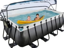 Exit Toys Pool Abdeckung|Exit Black Leather Pool Schwarz 400x200x122 cm Sandfilterp., Abdeckung, Wärmep.