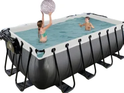 Exit Toys Pool Abdeckung|Exit Black Leather Pool Schwarz 400x200x122 cm Sandfilterp., Abdeckung, Wärmep.