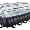 Exit Black Leather Pool Schwarz 540x250x122 cm Sandfilterp., Abdeckung, Wärmep.*Exit Toys Sale