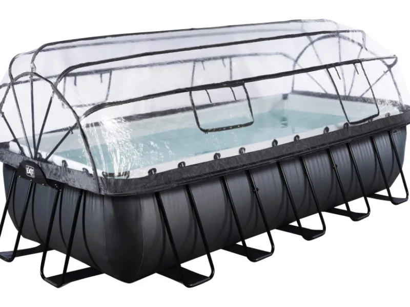 Exit Black Leather Pool Schwarz 540x250x122 cm Sandfilterp., Abdeckung, Wärmep.*Exit Toys Sale